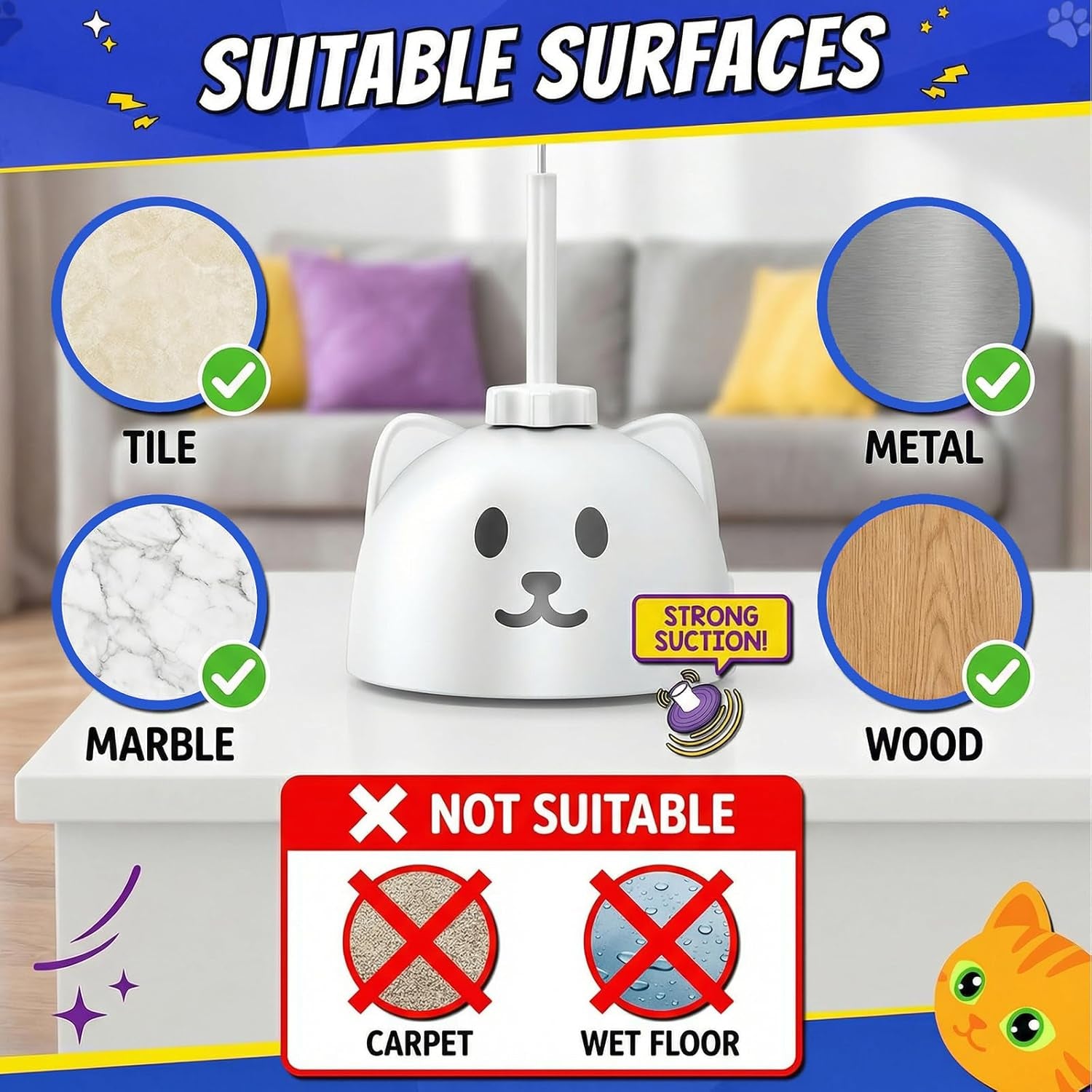 Interactive Automatic Flying Bird Cat Toy for Indoor Cats, Rechargeable Motion-Activated Cat Wand with 360° Spinning Feather, Strong Suction Cup Base & Smart Self-Play Design