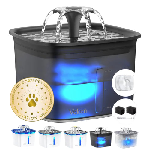 Innovation Award Winner Pet Fountain - 95oz/2.8L Automatic Cat Water Fountain and Dog Water Dispenser with Replacement Filters for Multiple Pets