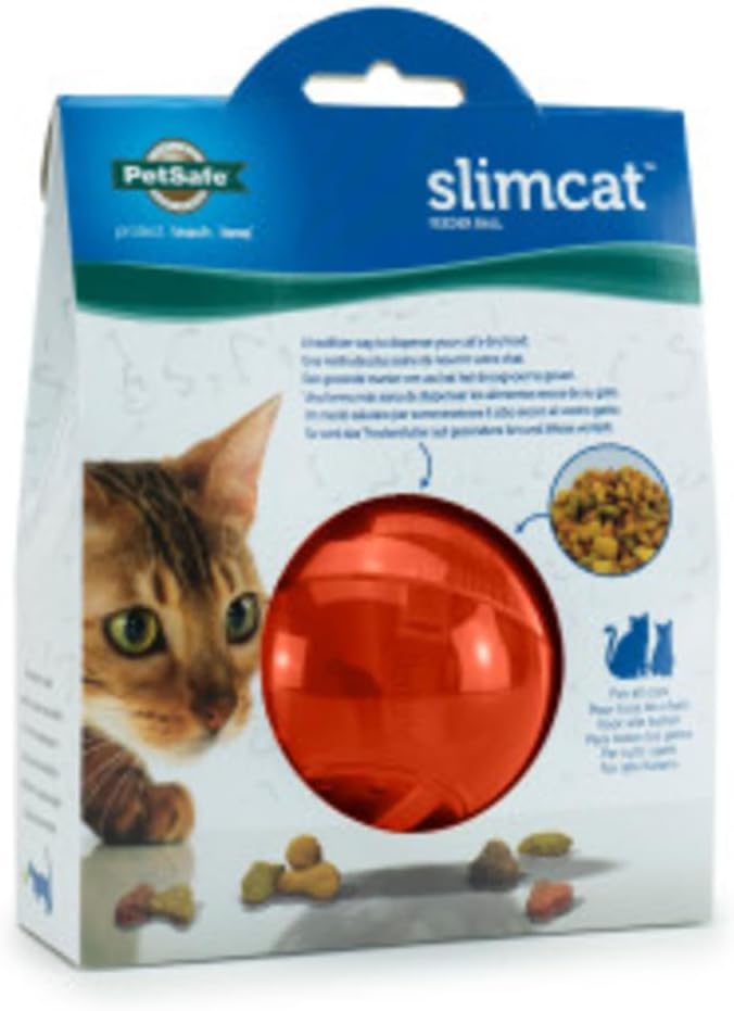 Interactive Cat Treat Ball Toy, Slow Feeder Food Dispensing Ball for Cats, Adjustable Treat Puzzle Toy for Mental Stimulation & Healthy Feeding