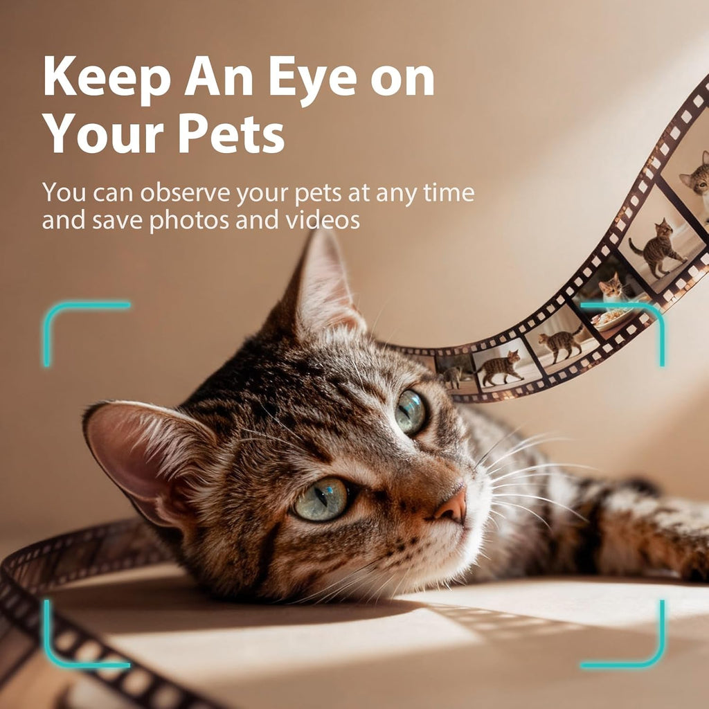 5L Smart Automatic Cat Feeder with AI Camera, Pet Recognition, Night Vision, 2.4GHz & 5GHz WiFi App Control, Two-Way Audio, Timed Feeding, Desiccant System for Small Pets