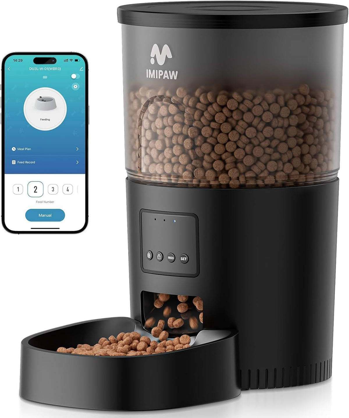IMIPAW Automatisk Foderautomat för Katt – 3L med Programmerbar Timer