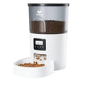 Automatic Cat Feeder for Cats & Small Dogs, Programmable Dry Food Dispenser with Adjustable Portions, Up to 6 Meals Daily, 20 Portion Settings, Dual Power Supply & Freshness Desiccant System, White
