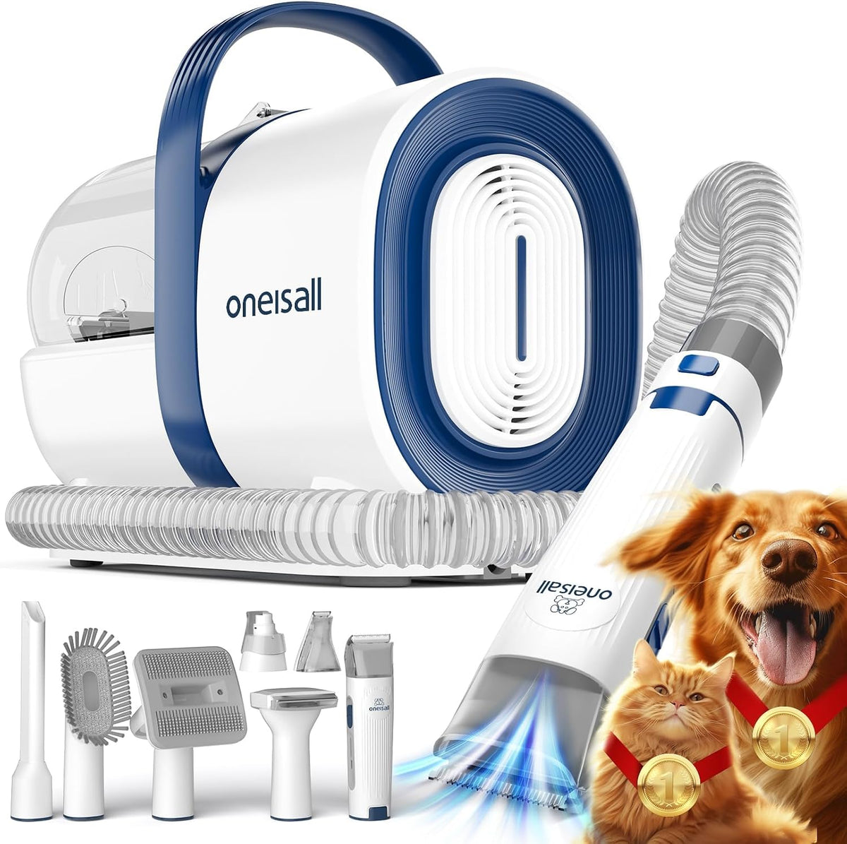 7-in-1 Dog Grooming Kit with Low-Noise Pet Grooming Vacuum