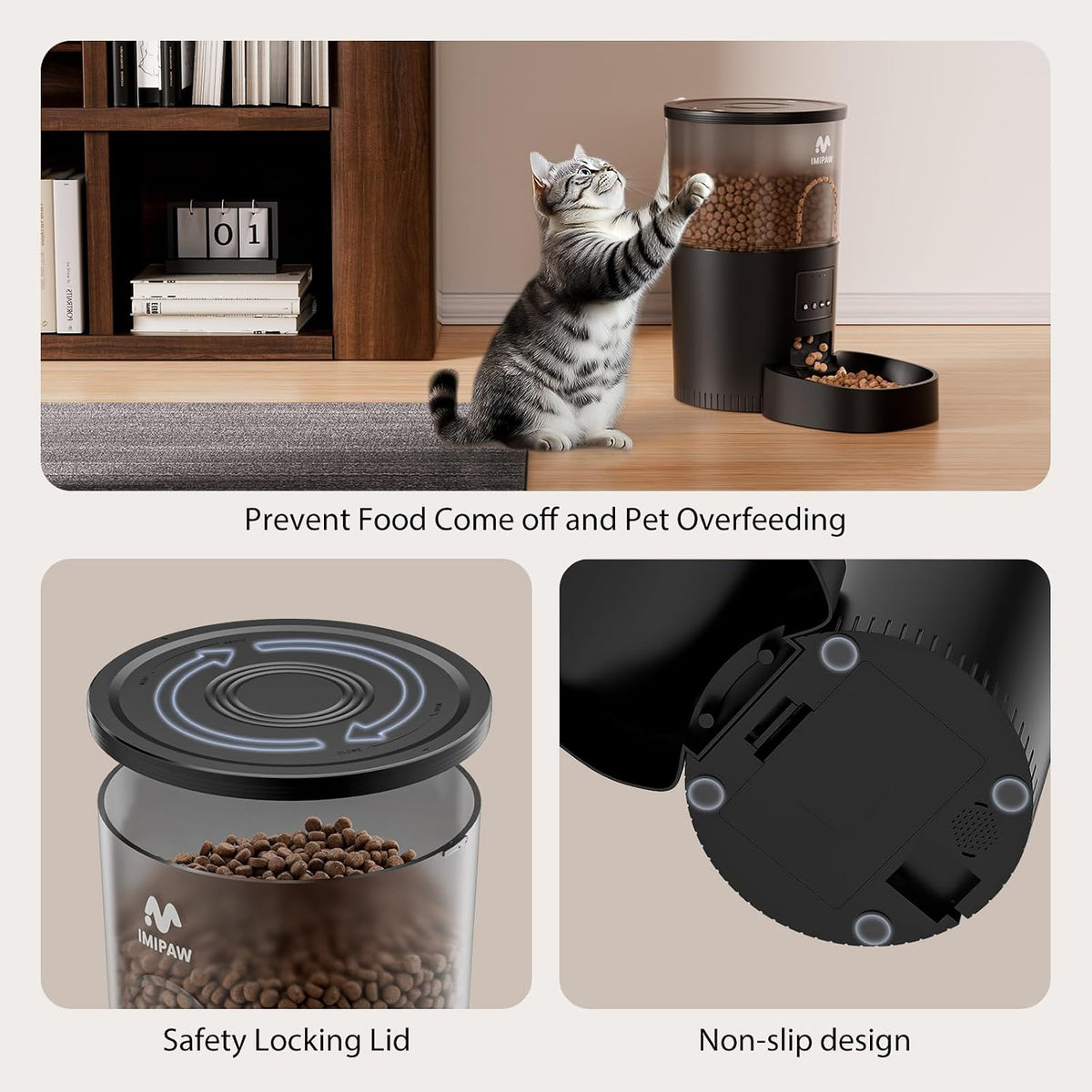 IMIPAW Automatisk Foderautomat för Katt – 3L med Programmerbar Timer