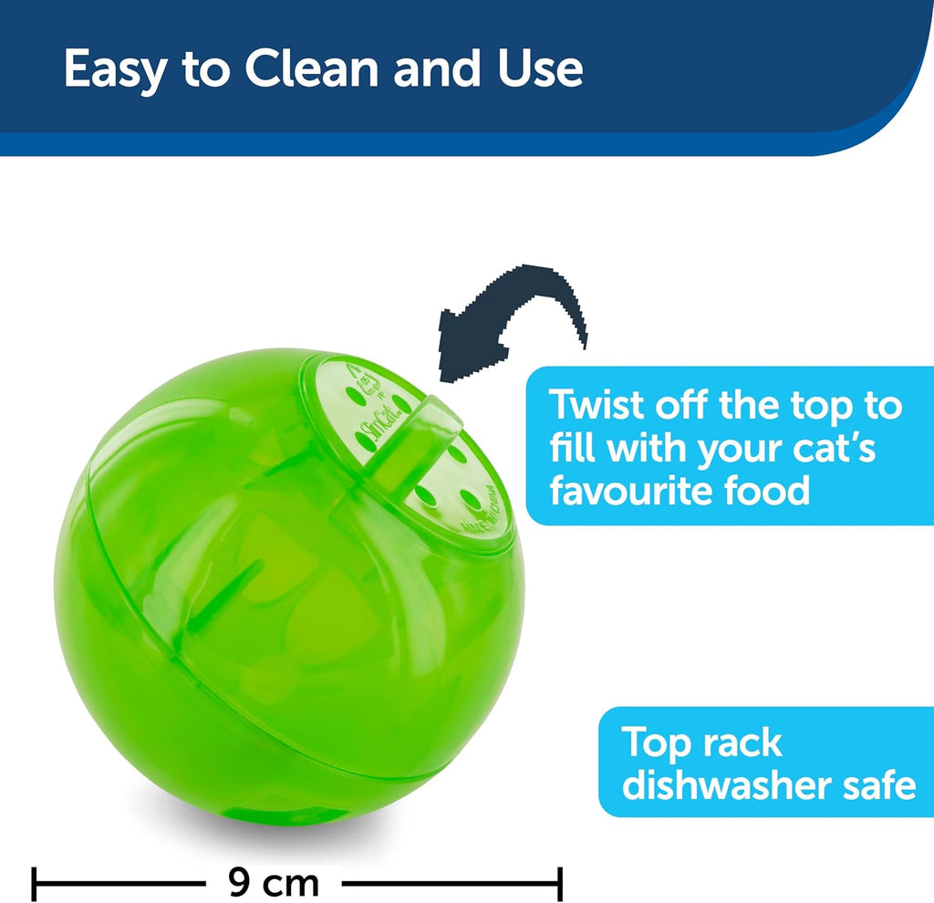 Interactive Cat Treat Ball Toy, Slow Feeder Food Dispensing Ball for Cats, Adjustable Treat Puzzle Toy for Mental Stimulation & Healthy Feeding