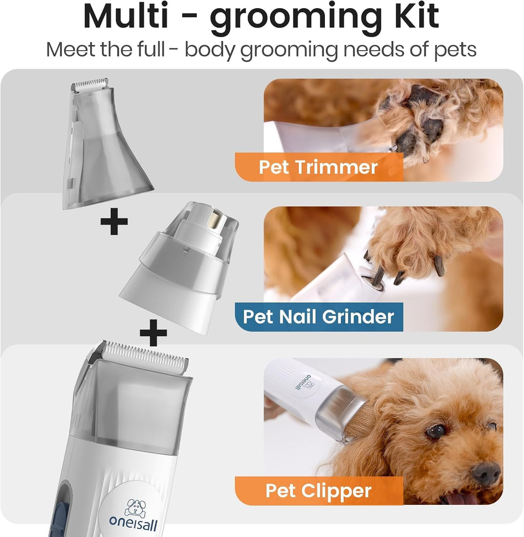 7-in-1 Dog Grooming Kit with Low-Noise Pet Grooming Vacuum