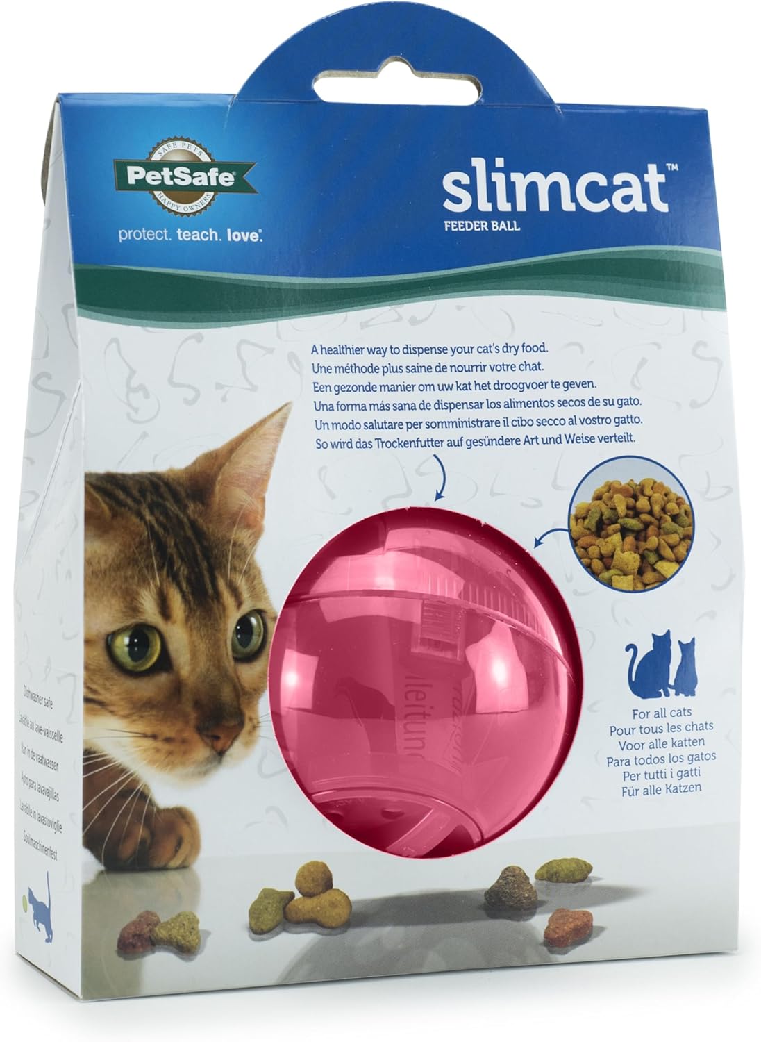 Interactive Cat Treat Ball Toy, Slow Feeder Food Dispensing Ball for Cats, Adjustable Treat Puzzle Toy for Mental Stimulation & Healthy Feeding