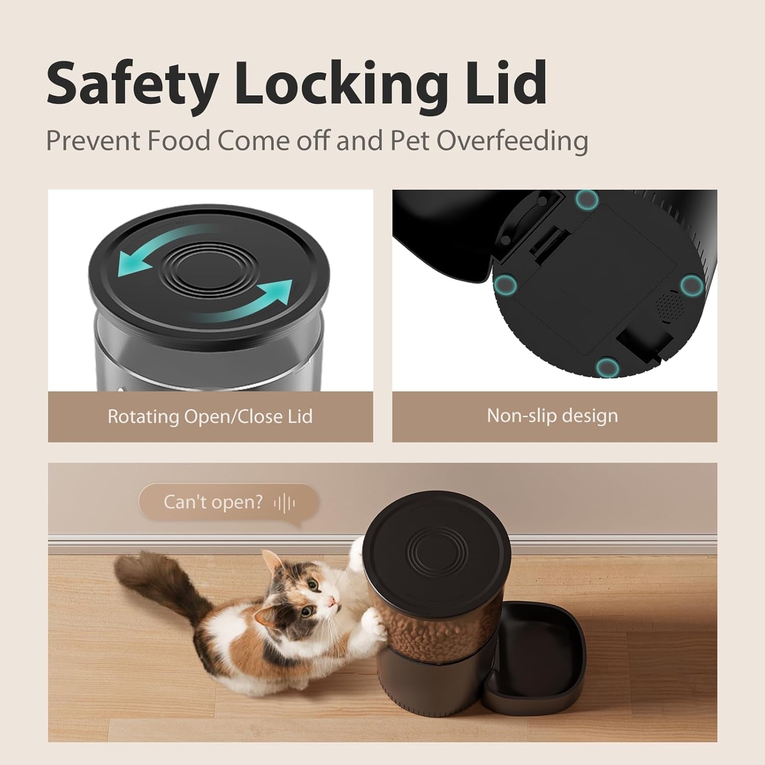 5L Smart Automatic Cat Feeder with AI Camera, Pet Recognition, Night Vision, 2.4GHz & 5GHz WiFi App Control, Two-Way Audio, Timed Feeding, Desiccant System for Small Pets