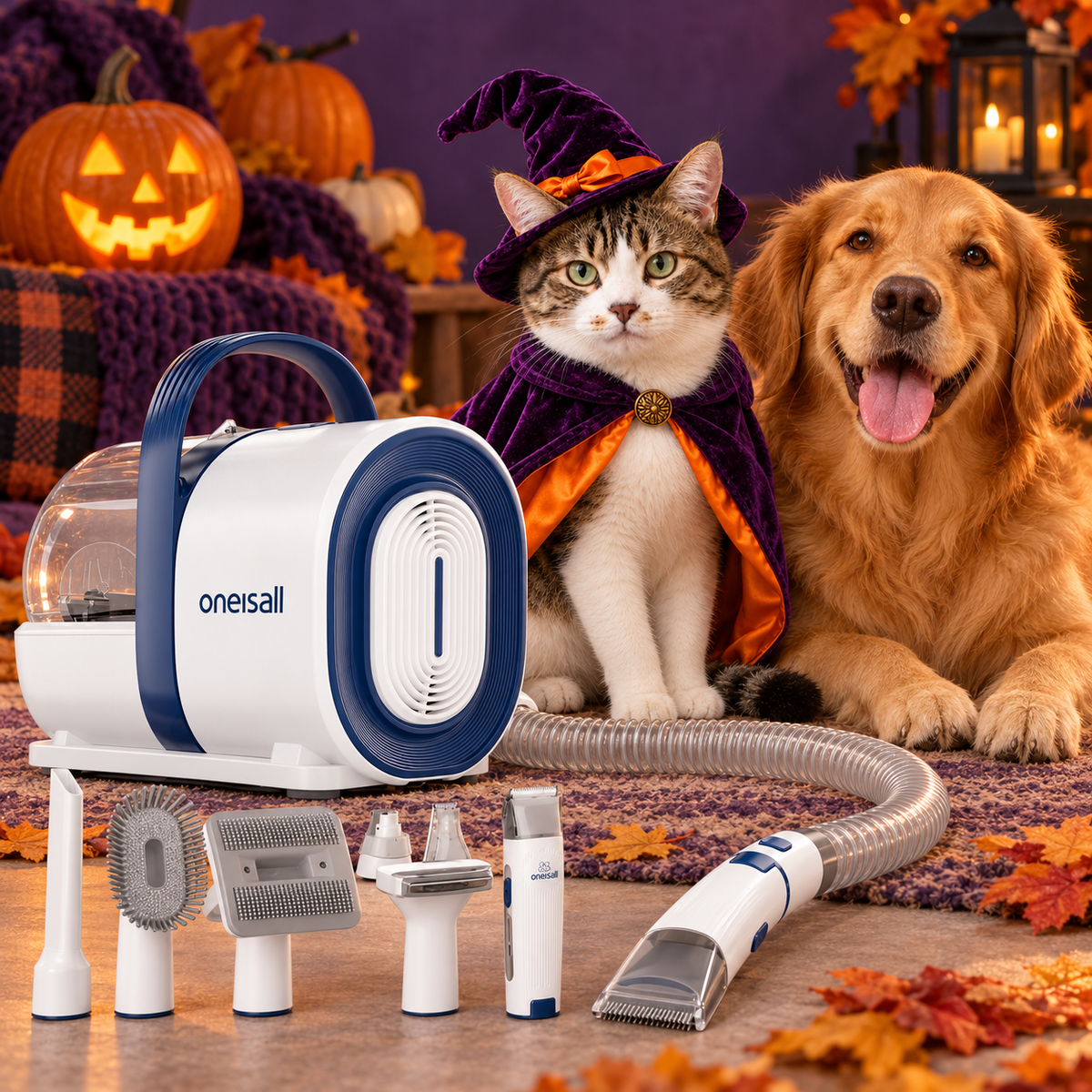 7-in-1 Dog Grooming Kit with Low-Noise Pet Grooming Vacuum