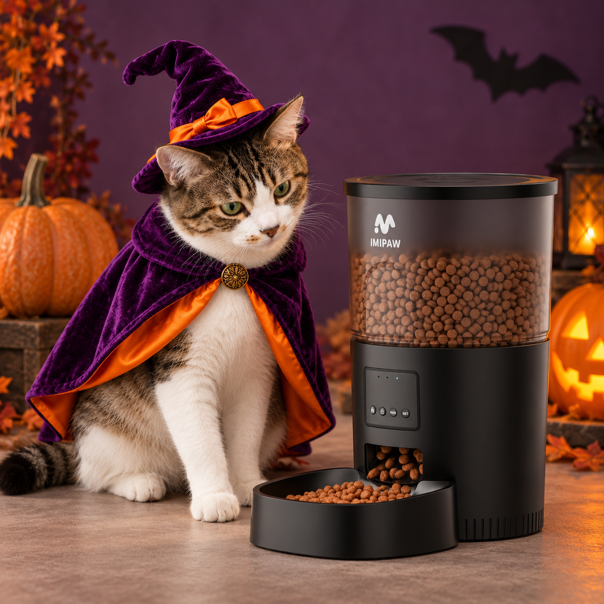 5L Smart Automatic Cat Feeder with AI Camera, Pet Recognition& Recording, Night Vision, 5G WiFi APP Remote Control, Two-Way Audio & Desiccant Bag, Timed Programmable Food Dispenser for Small Pets
