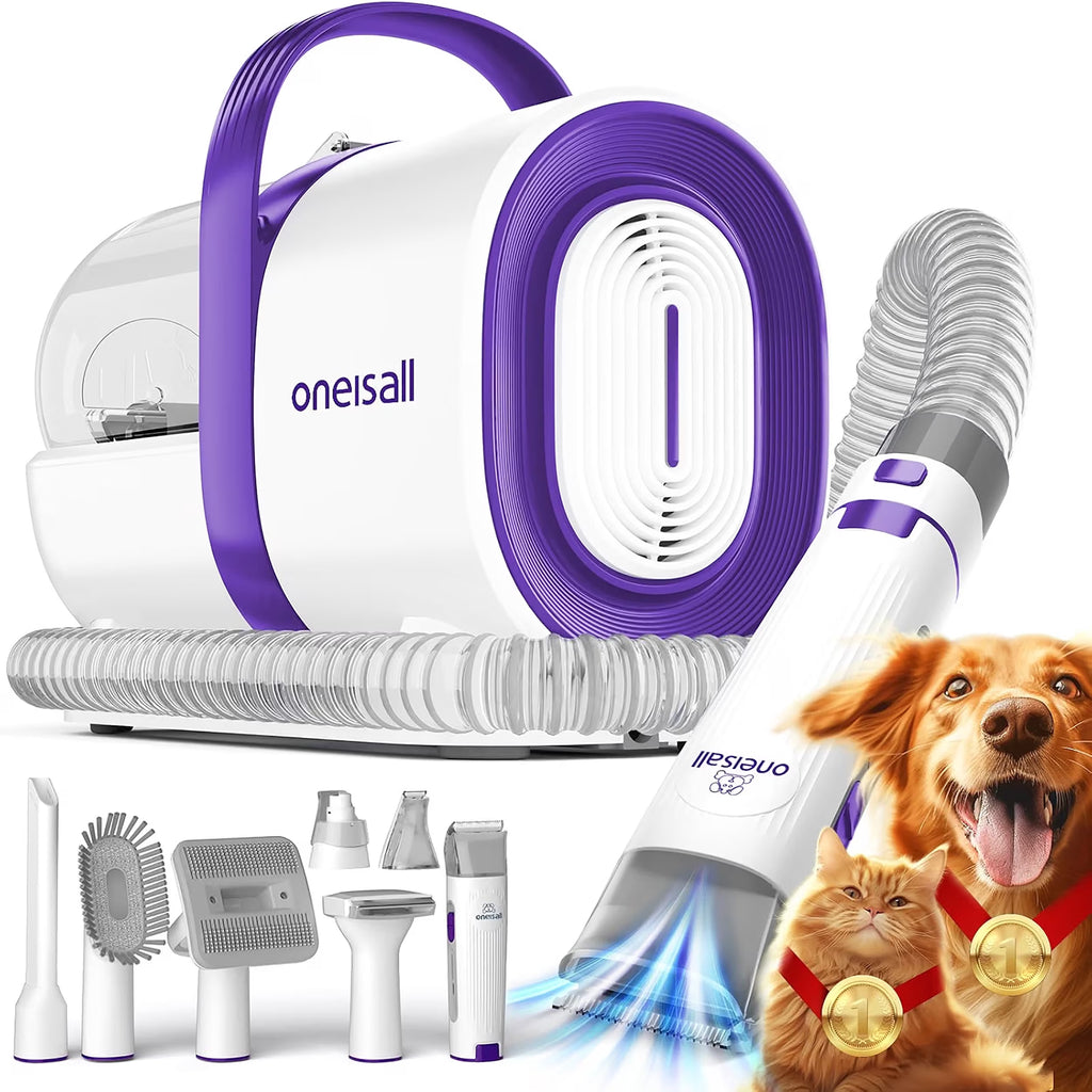 7-in-1 Dog Grooming Kit with Low-Noise Pet Grooming Vacuum