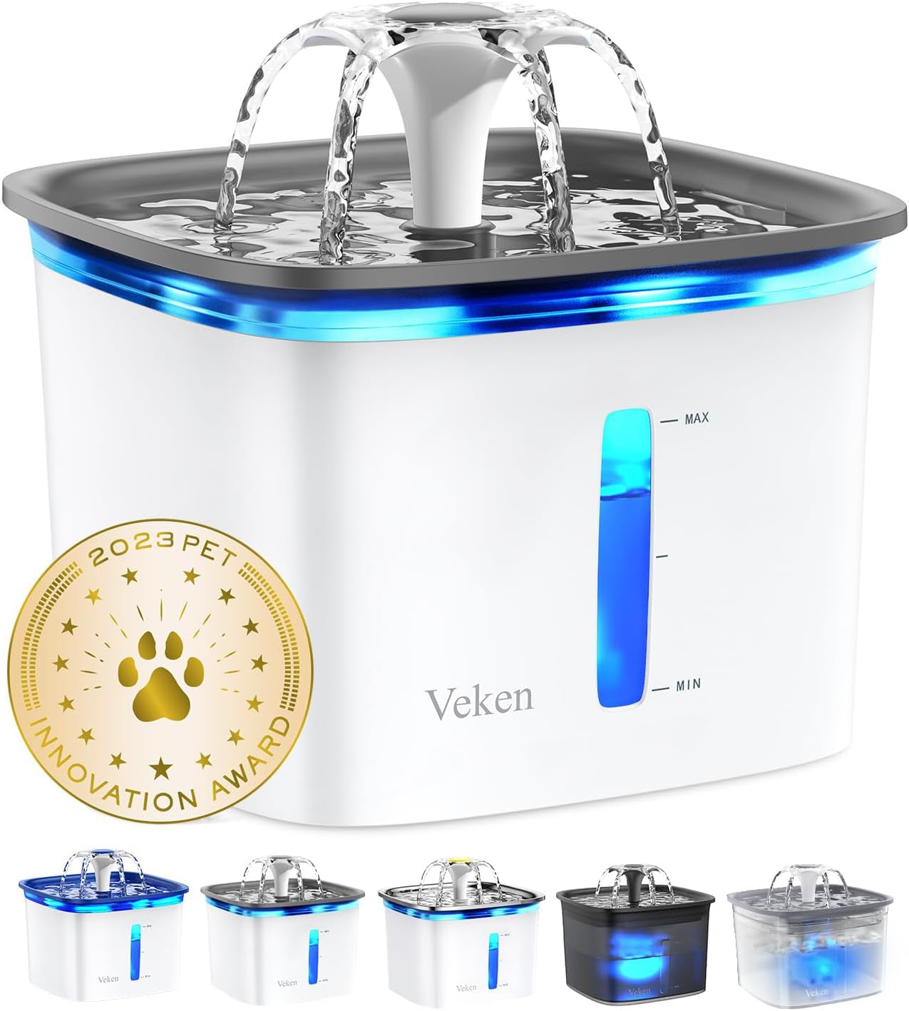 Innovation Award Winner Pet Fountain - 95oz/2.8L Automatic Cat Water Fountain and Dog Water Dispenser with Replacement Filters for Multiple Pets
