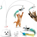 Interactive Automatic Flying Bird Cat Toy for Indoor Cats, Rechargeable Motion-Activated Cat Wand with 360° Spinning Feather, Strong Suction Cup Base & Smart Self-Play Design