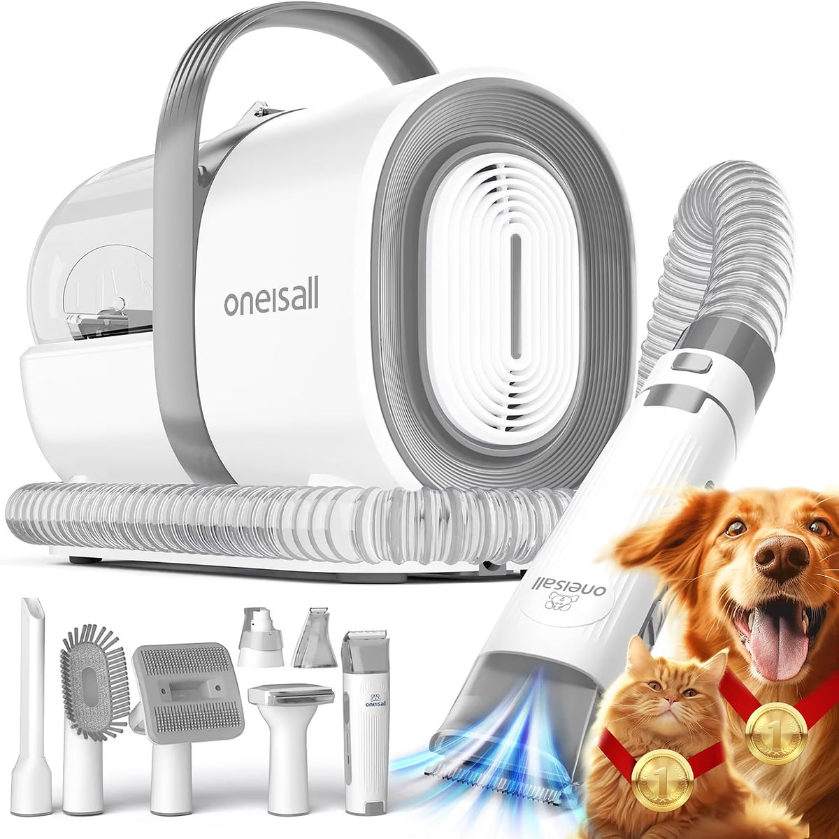 7-in-1 Dog Grooming Kit with Low-Noise Pet Grooming Vacuum