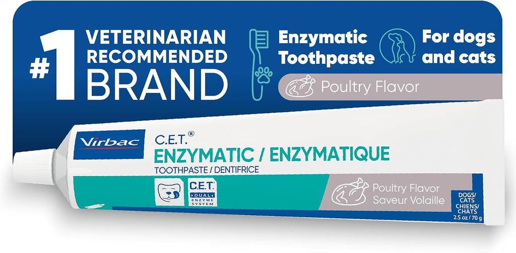 Virbac C.E.T. Enzymatic Toothpaste for Dogs & Cats – Poultry Flavor