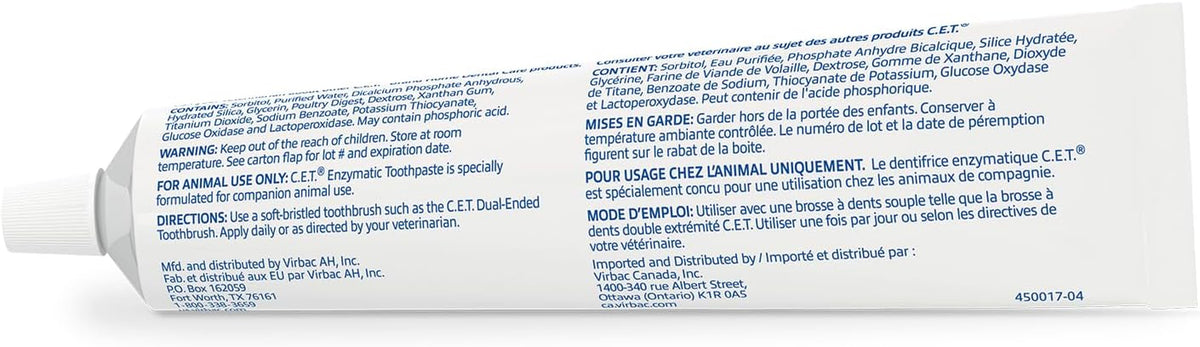 Virbac C.E.T. Enzymatic Toothpaste for Dogs & Cats – Poultry Flavor